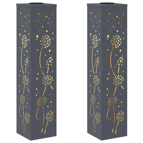 Solar LED Pathway Light 2 pcs Anthracite Cold Rolled Steel