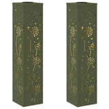 Solar LED Pathway Light 2 pcs Olive Green Cold Rolled Steel