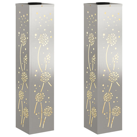 Solar LED Pathway Light 2 pcs Stainless Steel Stainless Steel