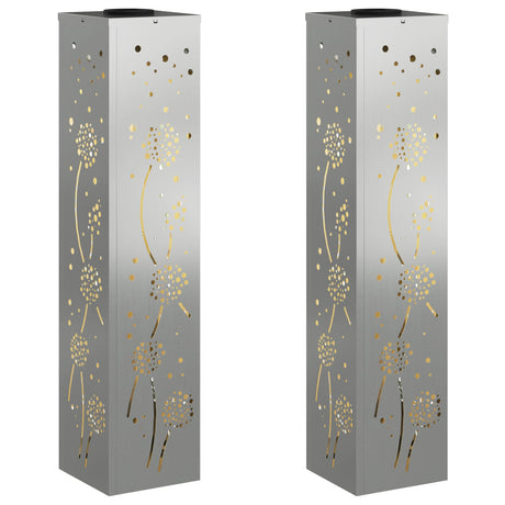 Solar LED Pathway Light 2 pcs Galvanized Galvanized