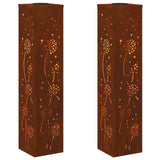 Solar LED Pathway Light 2 pcs Corten Steel Corten Steel