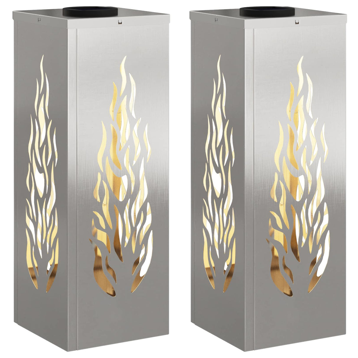 Solar LED Pathway Light 2 pcs Silver Stainless Steel