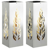 Solar LED Pathway Light 2 pcs Silver Galvanized Steel