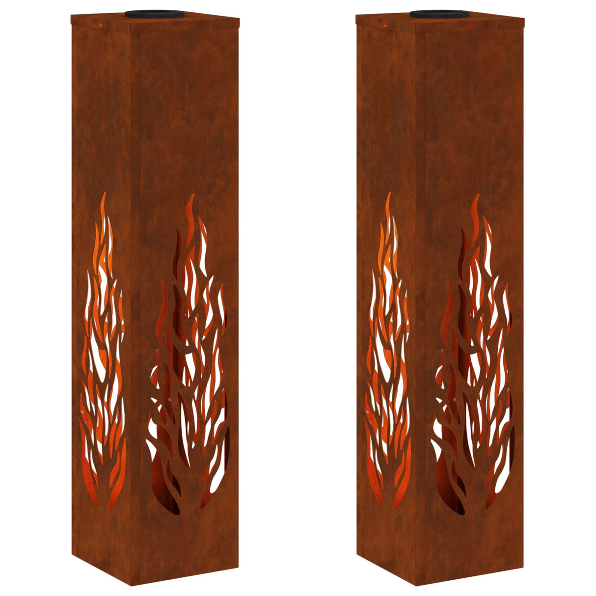 Solar LED Pathway Light 2 pcs Rusty Weathering Steel
