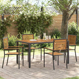 Garden Stacking Chairs 4 pcs Brown and Black