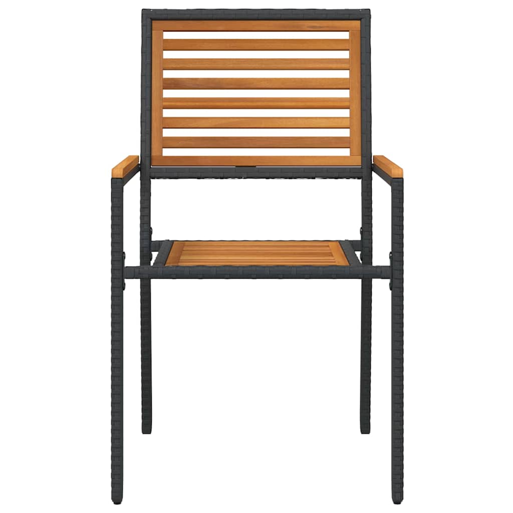 Garden Stacking Chairs 4 pcs Brown and Black