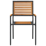 Garden Stacking Chairs 4 pcs Brown and Black