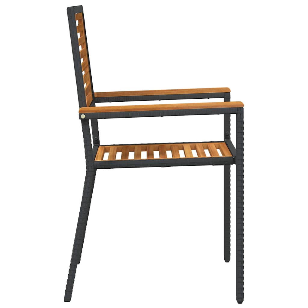 Garden Stacking Chairs 4 pcs Brown and Black