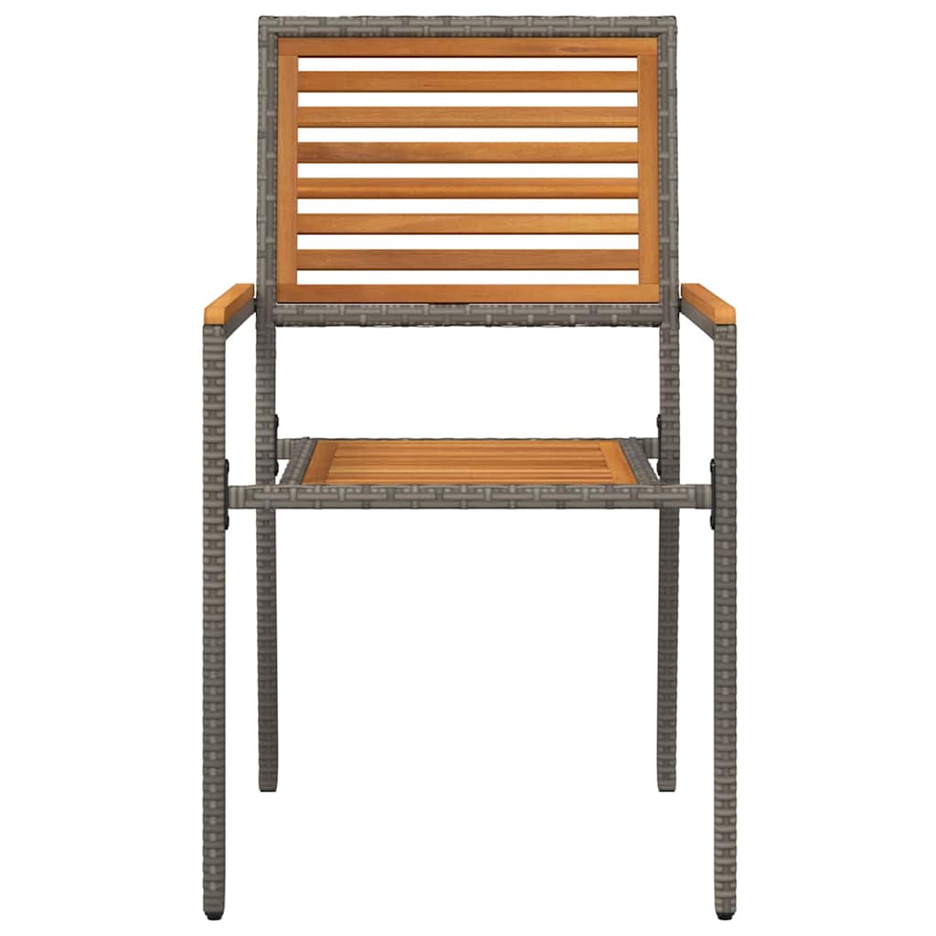 Garden Stacking Chairs 4 pcs Brown and Grey