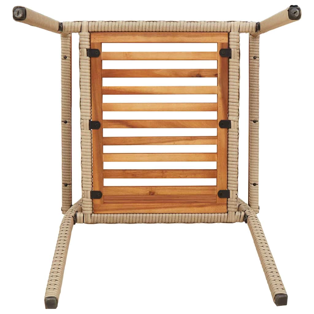 Garden Stacking Chairs 4 pcs Brown and Beige