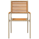 Garden Stacking Chairs 4 pcs Brown and Beige