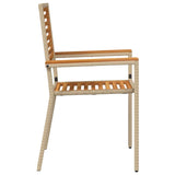 Garden Stacking Chairs 4 pcs Brown and Beige