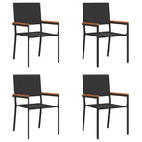 Garden Stacking Chairs 4 pcs Black and Brown