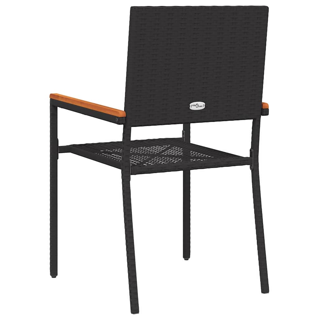 Garden Stacking Chairs 4 pcs Black and Brown
