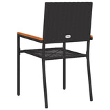 Garden Stacking Chairs 4 pcs Black and Brown