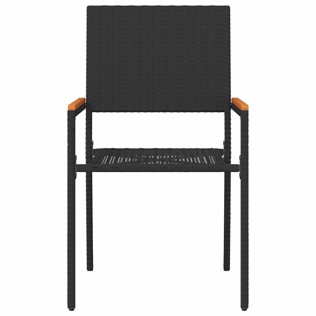Garden Stacking Chairs 4 pcs Black and Brown