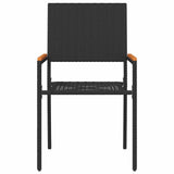 Garden Stacking Chairs 4 pcs Black and Brown
