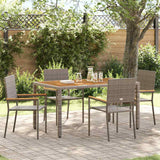 Garden Stacking Chairs 4 pcs Grey, Brown