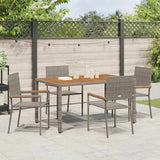 Garden Stacking Chairs 4 pcs Grey, Brown