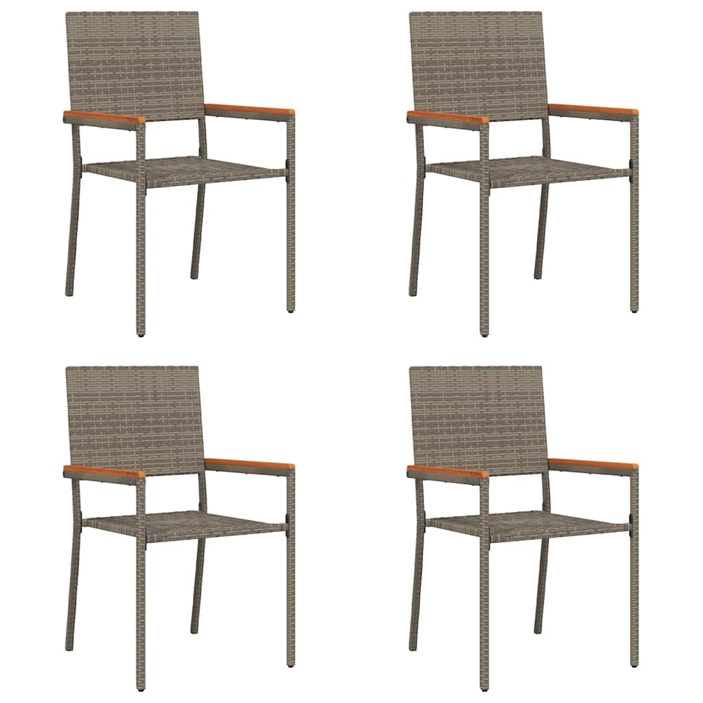 Garden Stacking Chairs 4 pcs Grey, Brown