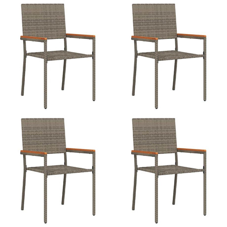 Garden Stacking Chairs 4 pcs Grey, Brown