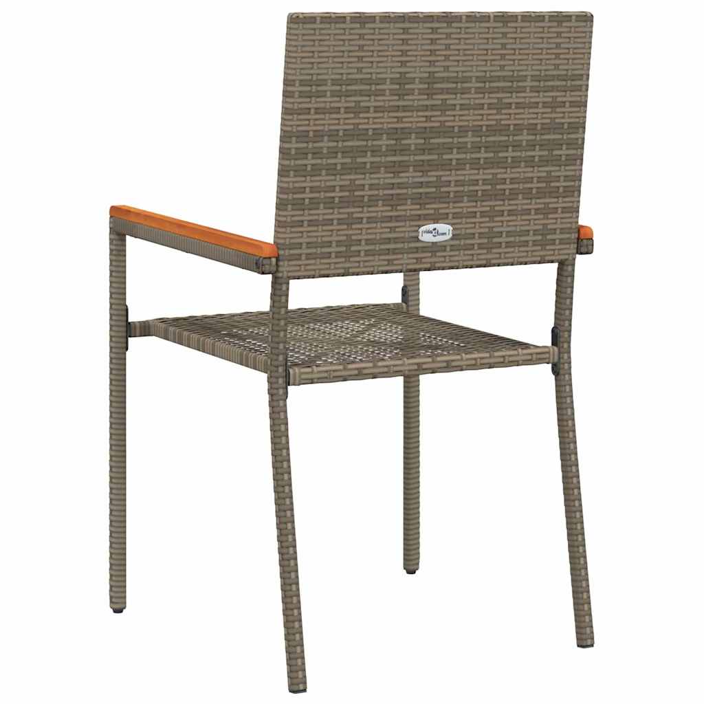 Garden Stacking Chairs 4 pcs Grey, Brown