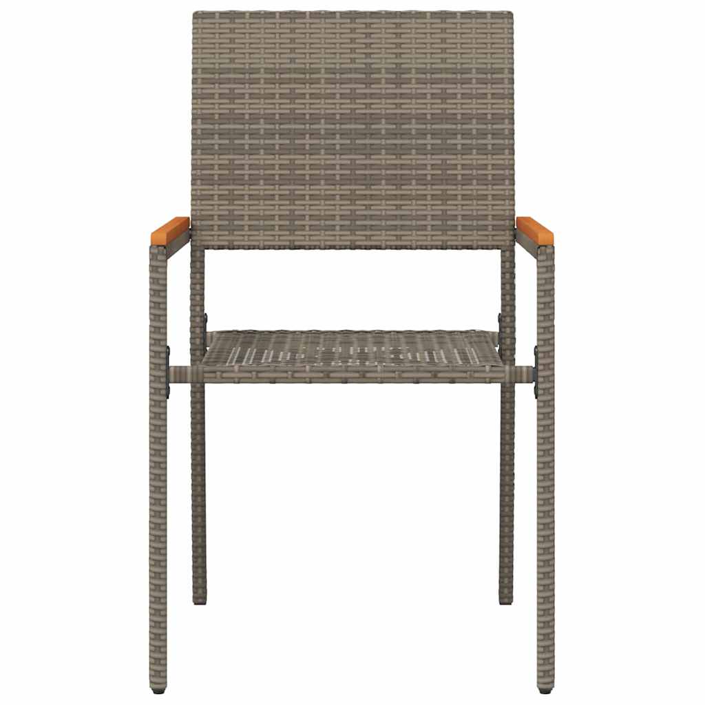 Garden Stacking Chairs 4 pcs Grey, Brown