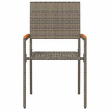 Garden Stacking Chairs 4 pcs Grey, Brown
