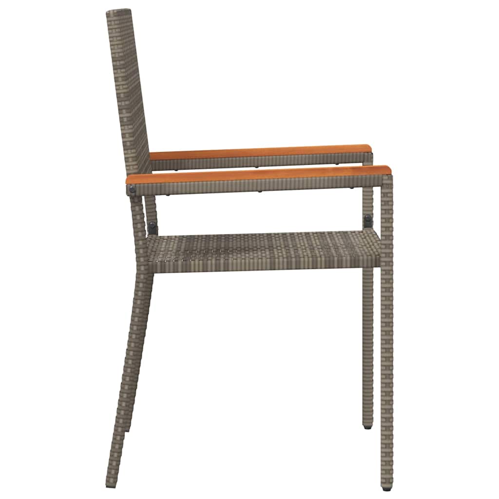 Garden Stacking Chairs 4 pcs Grey, Brown