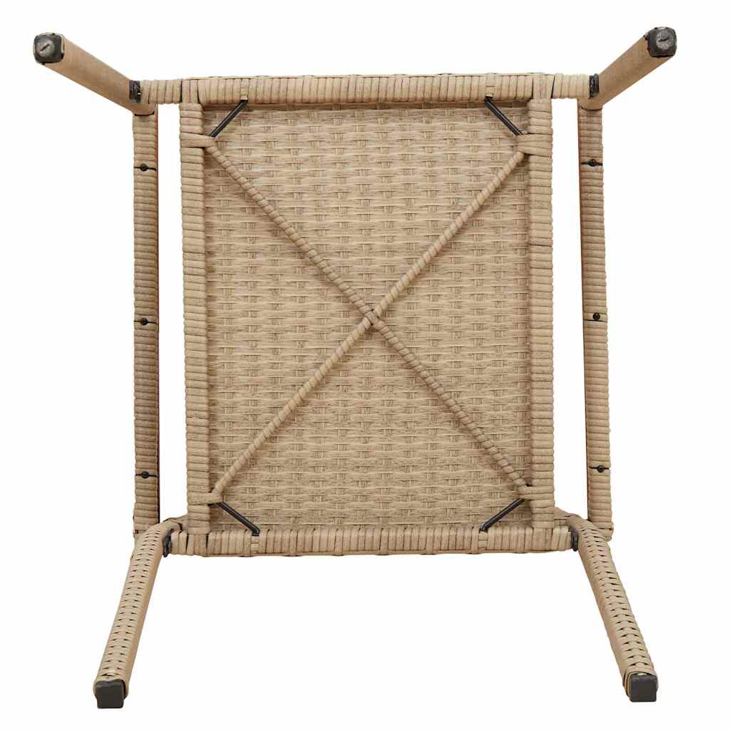 Garden Stacking Chairs 4 pcs Cream and Brown