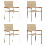 Garden Stacking Chairs 4 pcs Cream and Brown