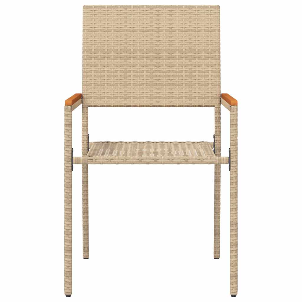 Garden Stacking Chairs 4 pcs Cream and Brown