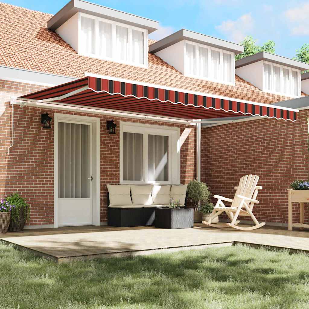 Retractable Awning Orange and Brown 450 x 300 cm Fabric