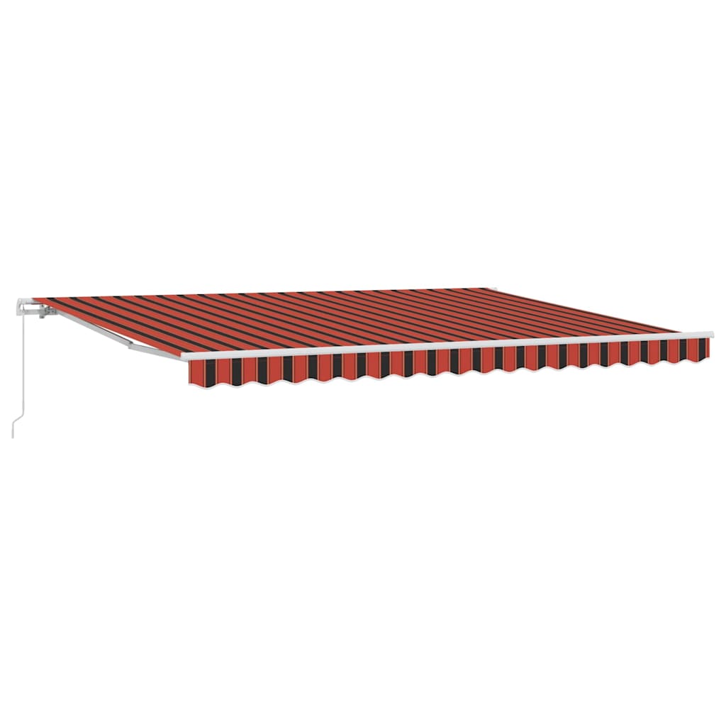 Retractable Awning Orange and Brown 450 x 300 cm Fabric