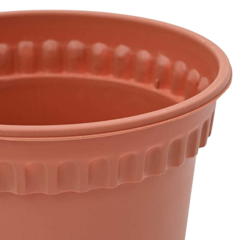 Round Flower Pot 6 pcs Brick Red Ã˜ 12.5 x 10 cm Plastic