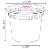 Round Flower Pot 6 pcs Brick Red Ã˜ 12.5 x 10 cm Plastic