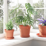 Round Flower Pot 6 pcs Brick Red Ã˜ 19 x 16 cm Plastic