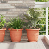 Round Flower Pot 6 pcs Brick Red Ø 34 x 28 cm Plastic