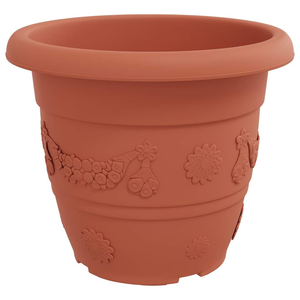 Round Flower Pot 6 pcs Brick Red Ø 34 x 28 cm Plastic
