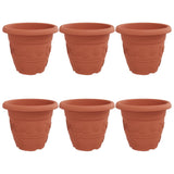 Round Flower Pot 6 pcs Brick Red Ø 39 x 32 cm Plastic