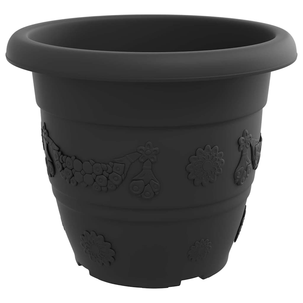 Round Flower Pot 6 pcs Black Ø 34 x 28 cm Plastic