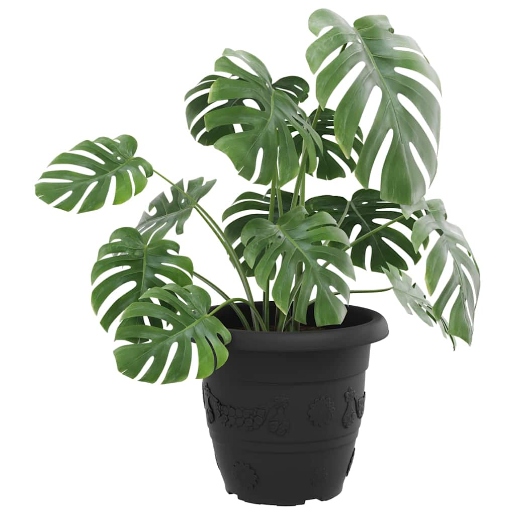 Round Flower Pot 6 pcs Black Ø 34 x 28 cm Plastic