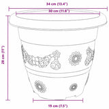 Round Flower Pot 6 pcs Black Ø 34 x 28 cm Plastic