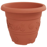 Round Flower Pot 24 pcs Brick Red Ã˜ 26 x 21.5 cm Plastic