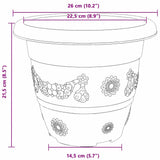 Round Flower Pot 24 pcs Brick Red Ã˜ 26 x 21.5 cm Plastic