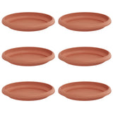 Round Flower Tray 6 pcs Brick Red Ø 14 x 2 cm Plastic