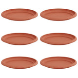 Round Flower Tray 6 pcs Brick Red Ø 17.5 x 2 cm Plastic