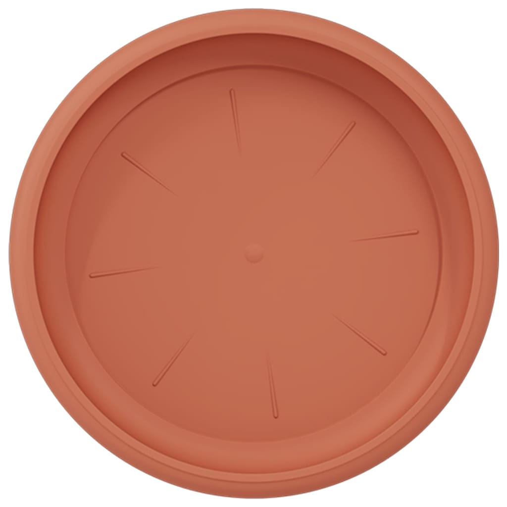 Round Flower Tray 6 pcs Brick Red Ø 17.5 x 2 cm Plastic