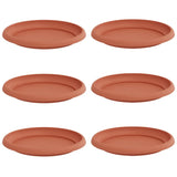 Round Flower Tray 6 pcs Brick Red Ø 21.5 x 2.5 cm Plastic
