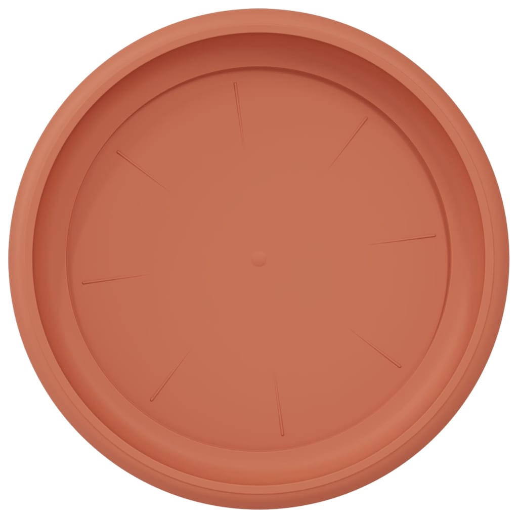 Round Flower Tray 6 pcs Brick Red Ø 23.5 x 2.5 cm Plastic
